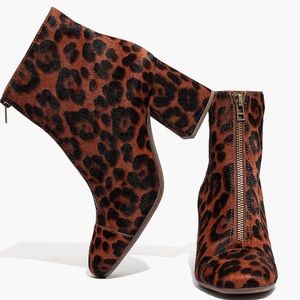 Madewell Amalia Zip Boot in Leopard Calf Hair